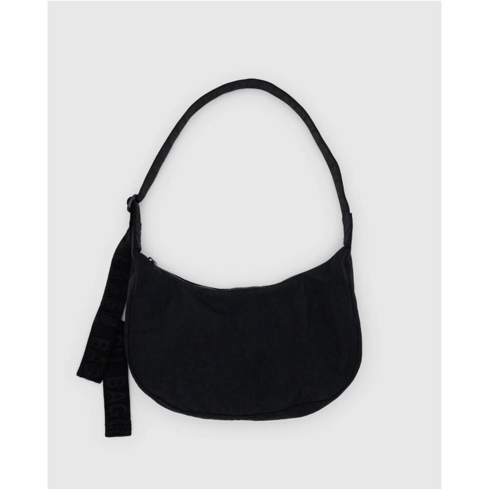 nwt BAGGU Medium Nylon Crescent Bag Black Crossbody Shoulder Bag